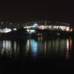 warsaw warszawa stadium lights river freetoedit